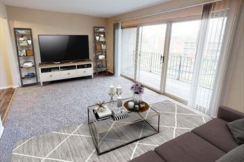 Living room view from top at Crown Pointe Apartments, Kentucky